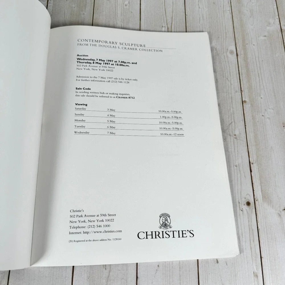 Contemporary Sculpture Douglas S. Cramer Collection 1997 Christie's Auction